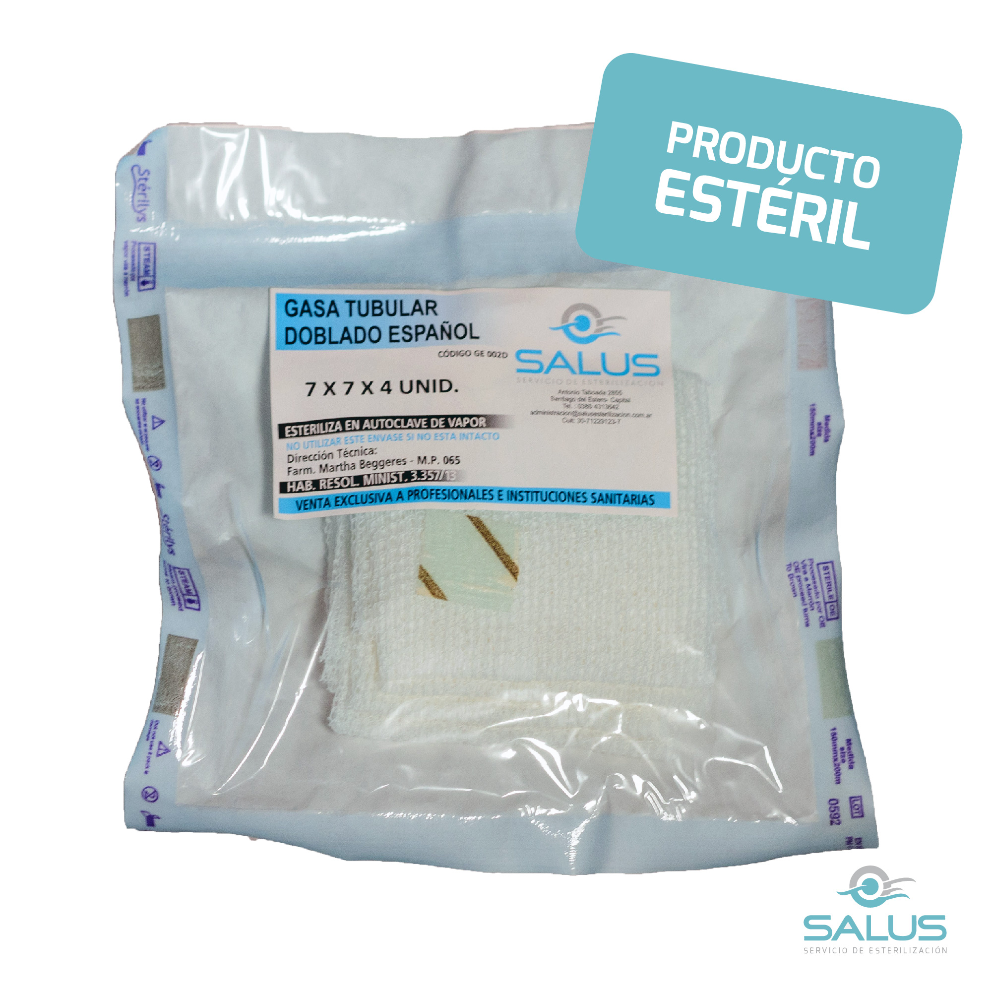 GASAS PARA CIRUGÍA a 7x7 cm. en SALUS Esterilización